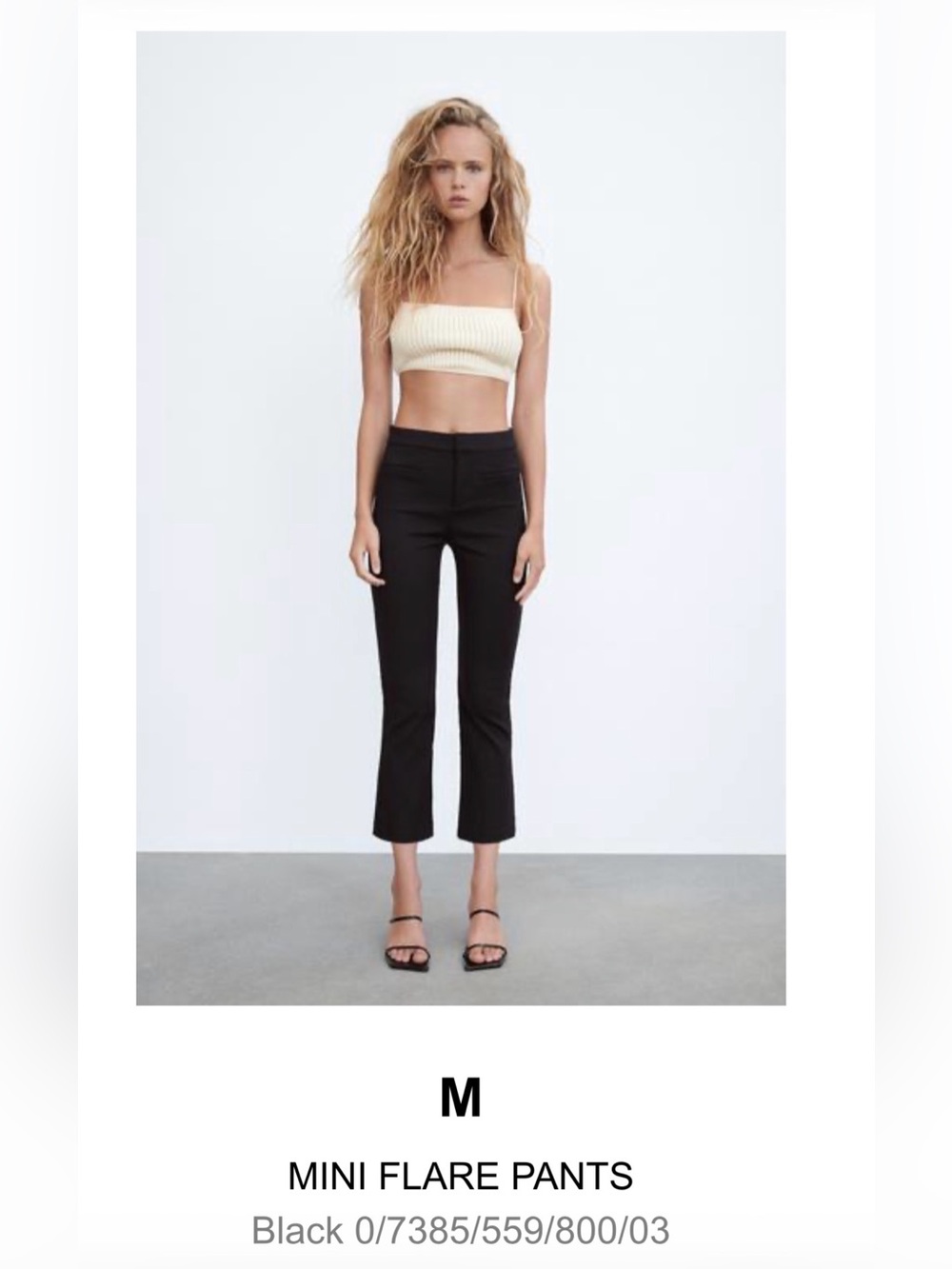 Zara Black Mini Flare Pants